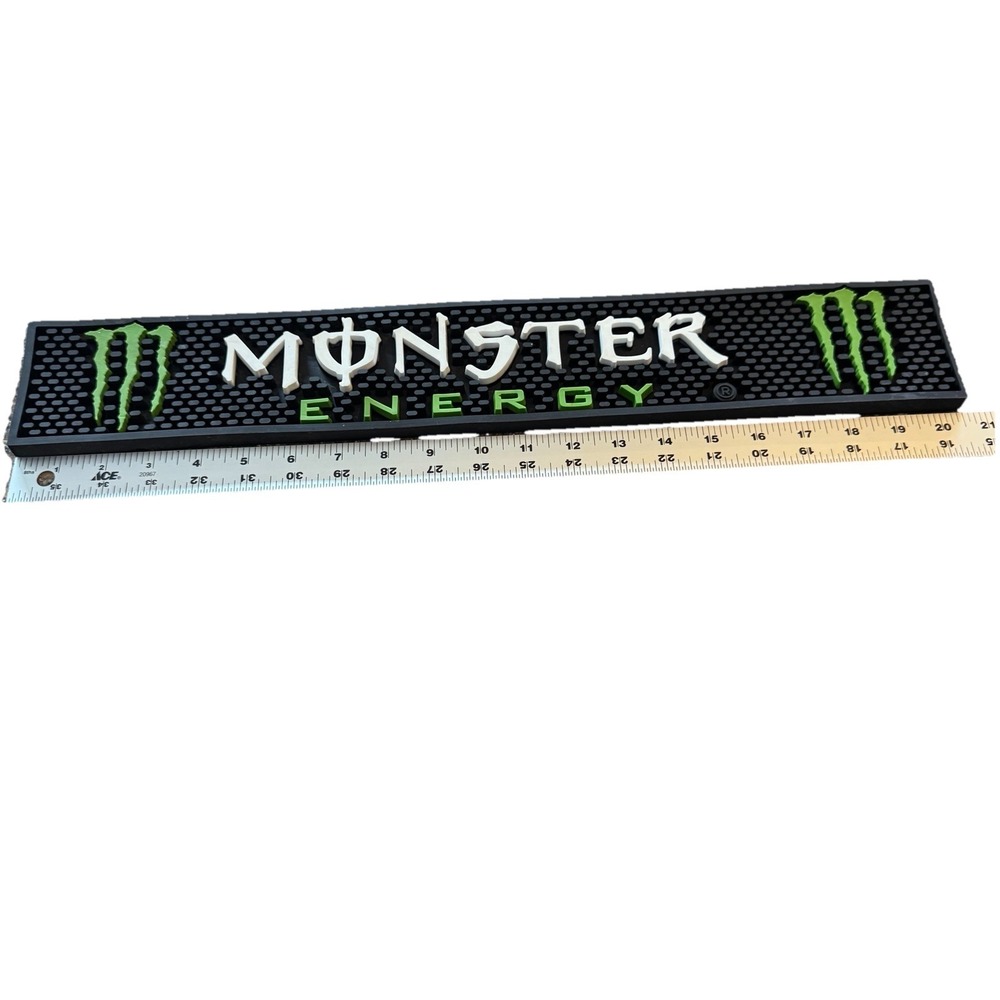 Monster Energy Drink Rubber Bar Spill Mat 21.5x3.25x0.5 Barmat Man Cave Party